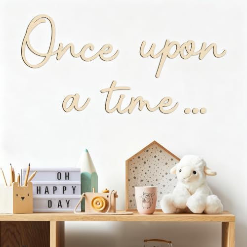 JarThenaAMCS Once Upon a Time Wooden Sign Reading Corner Sign Rustic Nursery by JarThenaAMCS