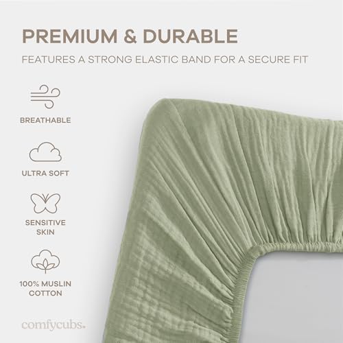 Comfy Cubs Muslin Bassinet Sheet - Image 4