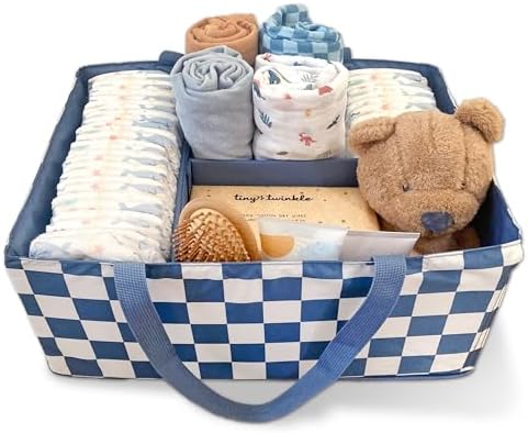Tiny Twinkle Diaper Caddy Organizer | Foldable Baby Storage Basket by TinyTwinkle