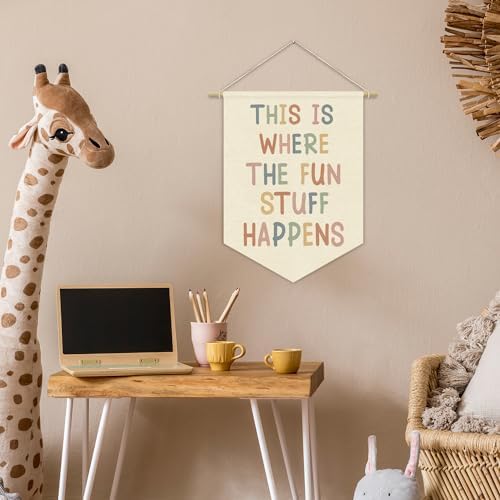 Boho Classroom Decor, Playroom Wall Decor This Is Where The Fun Stuff Happens - Image 3