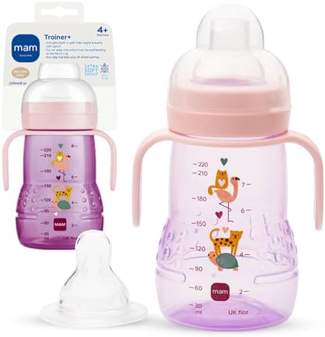 MAM Trainer Sippy Spill-Proof Cup 8 oz. Transition Cup 4+ Months, 1 Pk by MAMBabyUSA