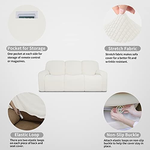 Easy-Going 100% Dual Waterproof Recliner Sofa Cover, 8-Pieces Stretch Relining - Image 5