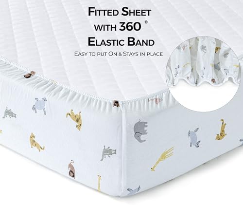 Dreamology Pack and Play Sheets, 2 Pack, 100% Cotton Mini Crib Sheets - Image 5