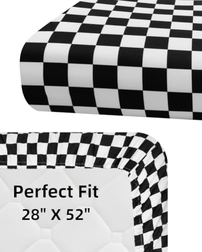 4 Pack Checkered Plaid Crib Sheets Neutral Breathable Buffalo Check Fitted Baby - Image 6