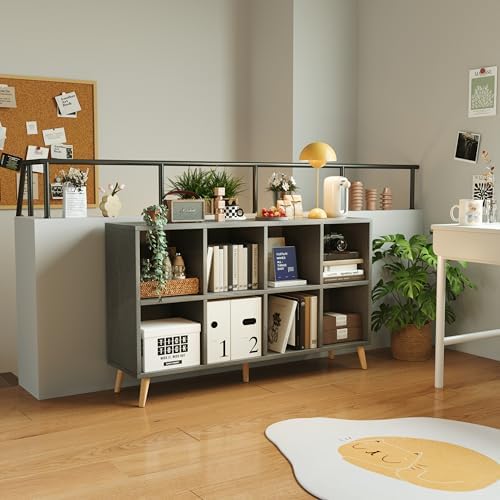 8-Cube Bookshelf 2 Tier Retro Bookcase - Image 2