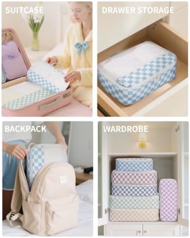 Narwey 7 Set Checkered Packing Cubes - Image 5