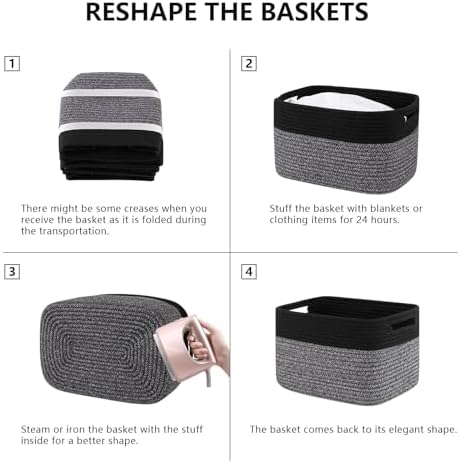 4 Pack Storage Baskets for Organizing, Woven Baskets for Shelves - Image 6