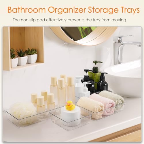 Criusia Drawer Organizer, 10 Pack Large Clear Plastic Set, 3 Size Versatile - Image 6