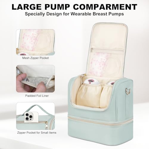Wearable Breast Pump Bag with Cooler Compartment Fits - Image 4