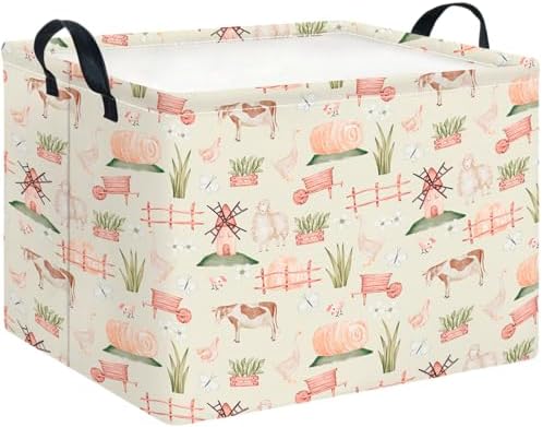 CLOCOR Rectangular Storage Basket, Collapsible Cute Pattern Storage Bin by CLOCOR