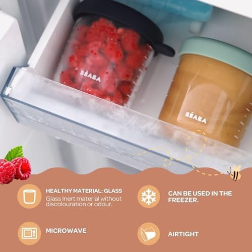 BEABA 4 Pack Glass Baby Food Jars - Image 4