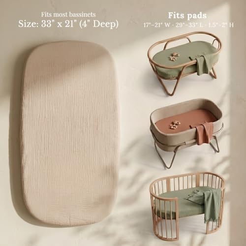 Niceye Muslin Bassinet Sheets 3-Pack - Image 3