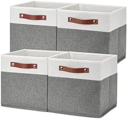 Temary Cube Storage Bins 4 Pack Storage Cubes 11?11 Fabric Storage Bins by TEMARY