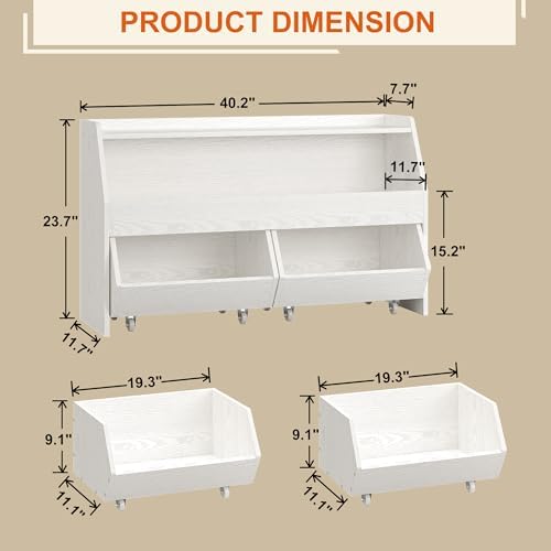 Kids Toy Storage Organizer, Kids Toy Organizer, Playroom Organization White - Image 5
