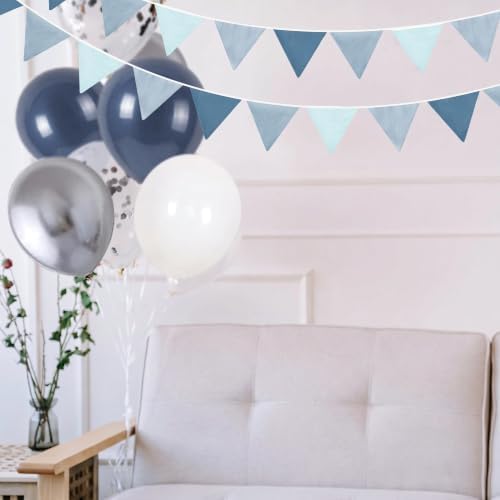 Dusty Blue Party Decorations 2 Strings Dusty Blue Pennant Banner Flags Garland - Image 6