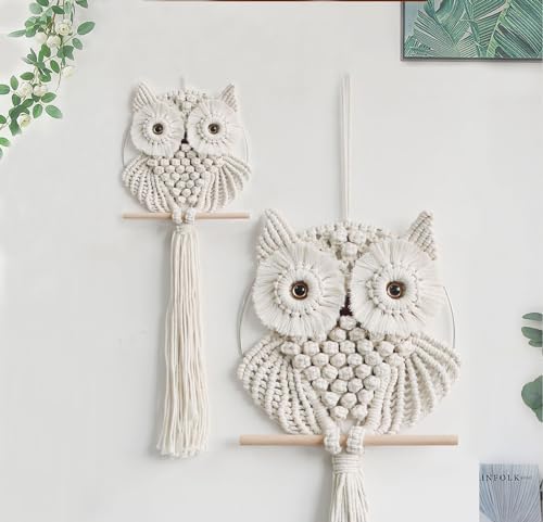 Achart Owl Macrame Wall Hanging-Hand Woven Boho Tapestry-Macrame Wall Decor - Image 3