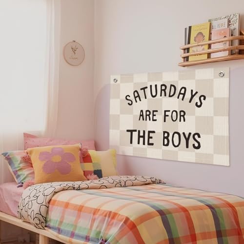 Boys Banner Flags for Bedroom, Linen Canvas Banner Wall Hanging Flag Decor for - Image 6