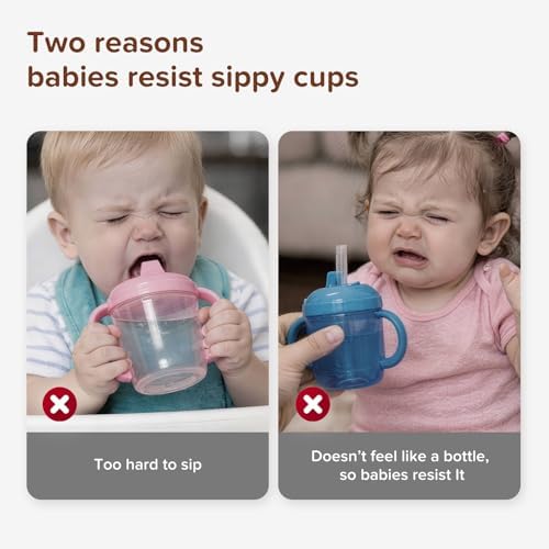 Thyseed Spill-Proof Weighted Straw Sippy Cup, Baby Transition Trainer, Soft - Image 3
