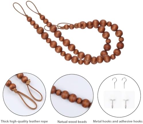 2 Pieces Curtain Tieback Wood Bead Curtain Tiebacks Curtain Holdbacks - Image 5
