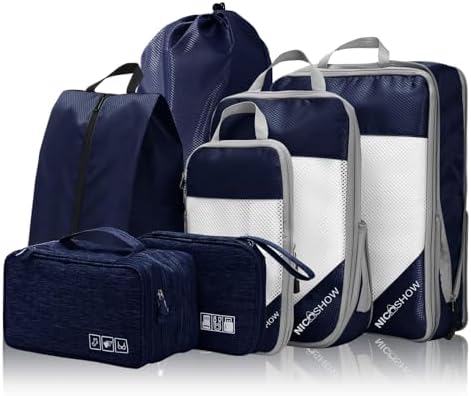 NICOSHOW 7 Set Compression Packing Cubes by NICOSHOW