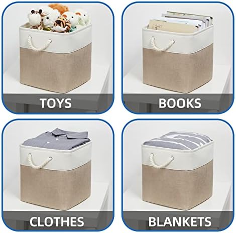 Temary Cube Storage Baskets 4 Pack 13x13 Fabric Cube Storage Bins - Image 4