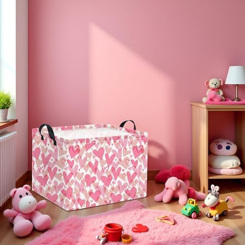 Rectangular Valentines Basket for Women Girls Storage Bin Organizer Box Shelf - Image 4