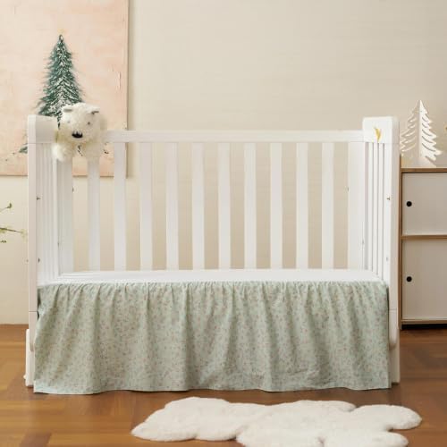 Crib Skirt Dust Ruffle, Microfiber Crib Bed Skirt by VTNXUN