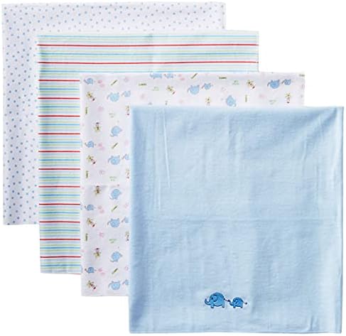 Spasilk Baby 4 Pack 100% Cotton Flannel Receiving Blanket by Spasilk