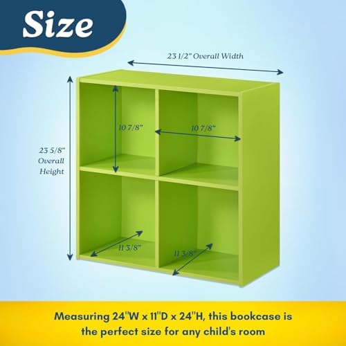 KB Designs - Green 4 Cube Storage Organizer Book Shelf, Toy Storage Organizer - Image 2