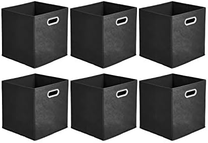 Amazon Basics Collapsible Cube Storage Bins, Space-Saving, Organizing Fabric by AmazonBasics