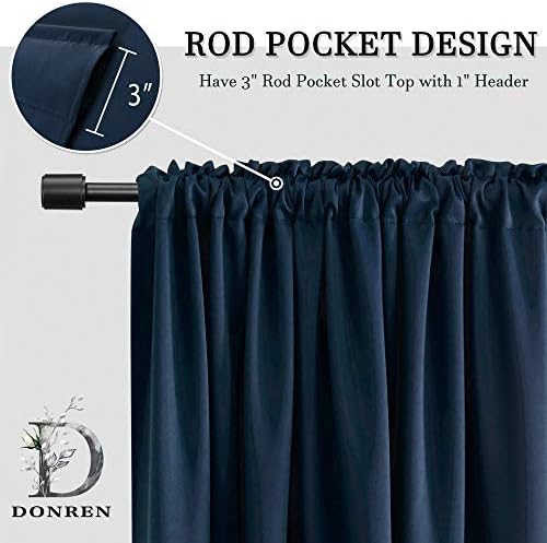 DONREN 2 Panels Navy Blue Blackout Valances - Image 3