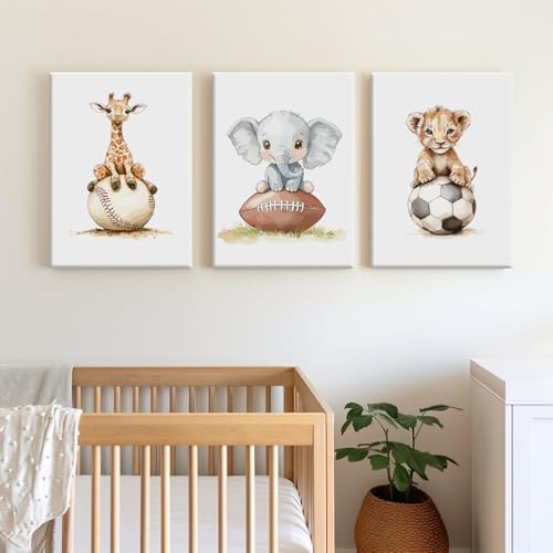 Sports Nursery Wall Art Baby Boys Room Canvas Pictures Safari Animal Wall Decor - Image 6