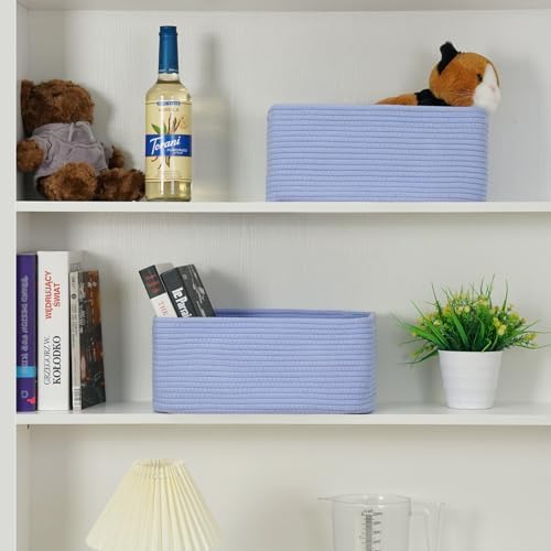 3 Pack Storage Baskets for Organizing, 13.7×9.5×6.3", Sky Blue - Image 4