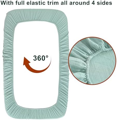 NTBAY 2 Pack Muslin Cotton Crib Sheets, Soft and Breathable Double Layer 28x52 - Image 4
