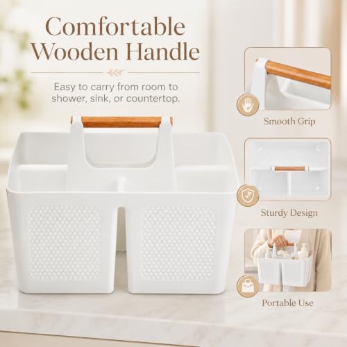 Haundry Plastic White Shower Caddy Basket - Image 3