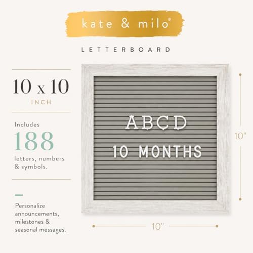 Kate & Milo 10" x 10" Rustic Gray Letterboard Set - Image 4