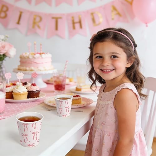 WRAPAHOLIC 3oz Pink Bow Bathroom Cups - Image 5