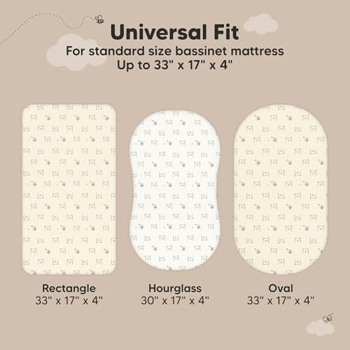 2pk Waterproof Bassinet Sheets Boy, 33x17 Mattress Cover - Image 4