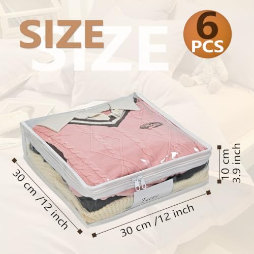 6 Pack Clear Clothes Storage Bags - Image 2
