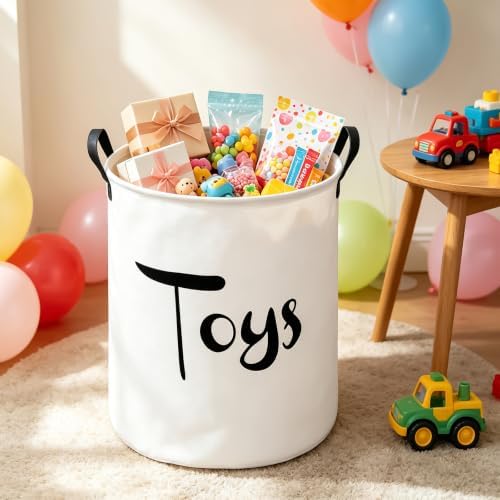 QUEENLALA Foldable Waterproof Round Fabric Laundry Basket Home - Image 2