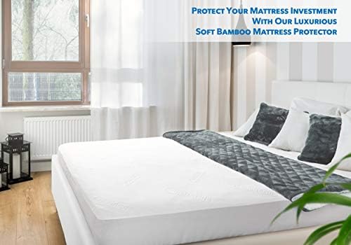PlushDeluxe Bamboo Waterproof Mattress Protector, Full Size, Ultra Soft - Image 6