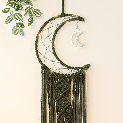 Boho Macrame Wall Hanging, Crochet Moon Star Dream Catcher - Image 2