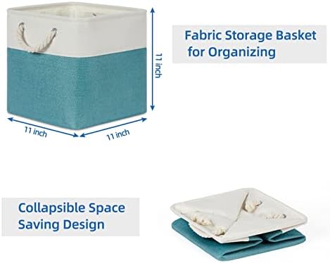 Temary Cubes Storage Baskets 11 Inch Cube Storage Bins 4 Pack Fabric Baskets - Image 7