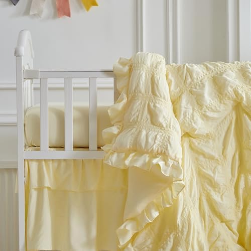 Ruffled Mini Crib Bedding Set Baby Boho Quilted Comforter - Image 7