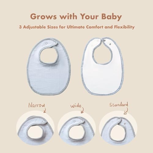 8-Pack Muslin Baby Bibs for Drooling and Teething - Image 3