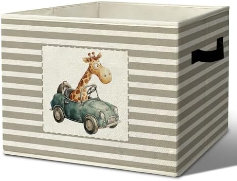 Rustic Giraffe Vehicle Storage Bins Boxes Handles by Unknown