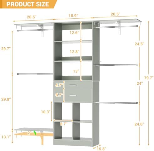5FT Small Closet System, Baby Closet Organizer System - Image 3