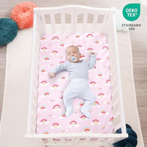 david's kids 3 Pack Mini Crib Sheets, Soft Breathable Premium Pack N Play Sheets - Image 2