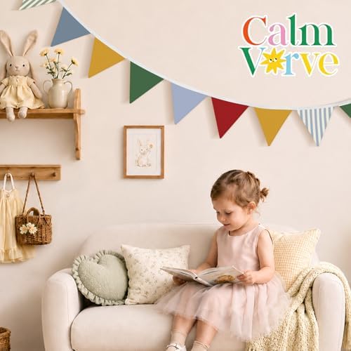 Playroom Wall Decor Pennant Banner Flags 5.5Ft - Image 5