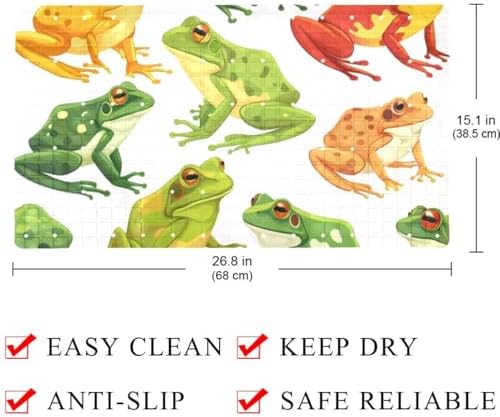 Shower Mat Non Slip, Colorful Frogs Anti Slip Bath Mat - Image 4